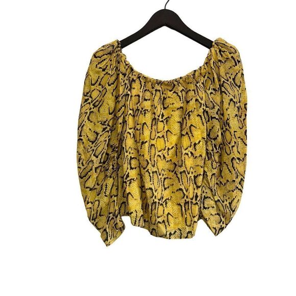 NWT Frame off the shoulder billow top In python size small - Picture 7 of 10